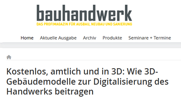 Artikel bauhandwerk - 3D-Gebäudemodelle