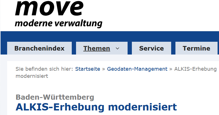 Artikel move moderne verwaltung - ALKIS